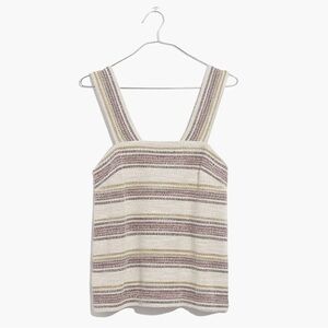 Madewell Apron Button-Back Tank Top in Stripe, Medium, New